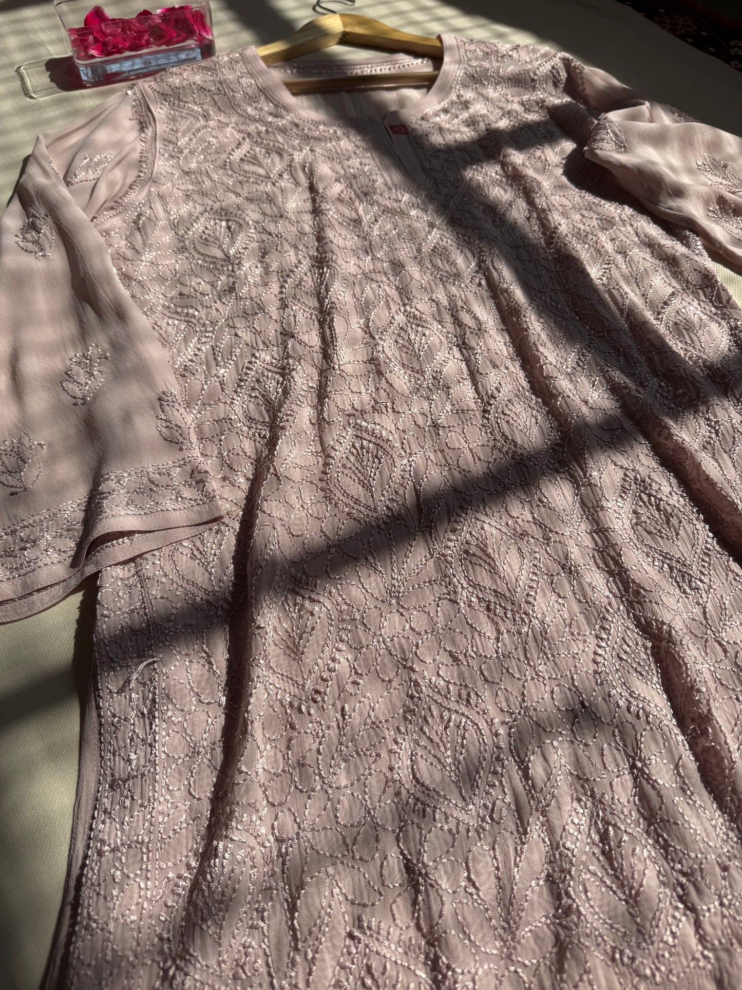 VISCOSE GEORGETTE CHIKANKARI SHORT KURTA