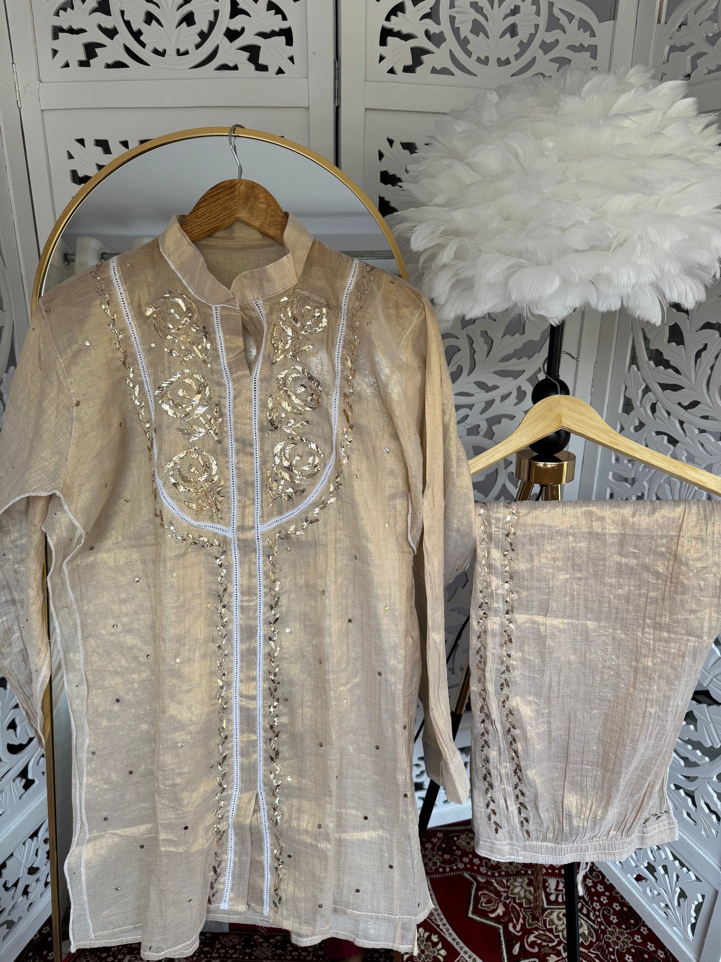 INARA CHIKANKARI TISSUE PITTA CO-ORD SET