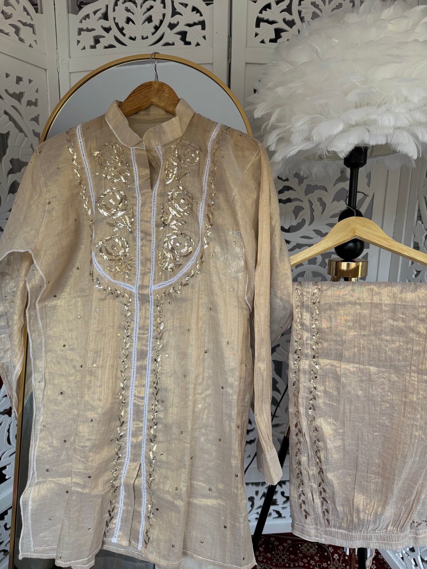 INARA CHIKANKARI TISSUE PITTA CO-ORD SET