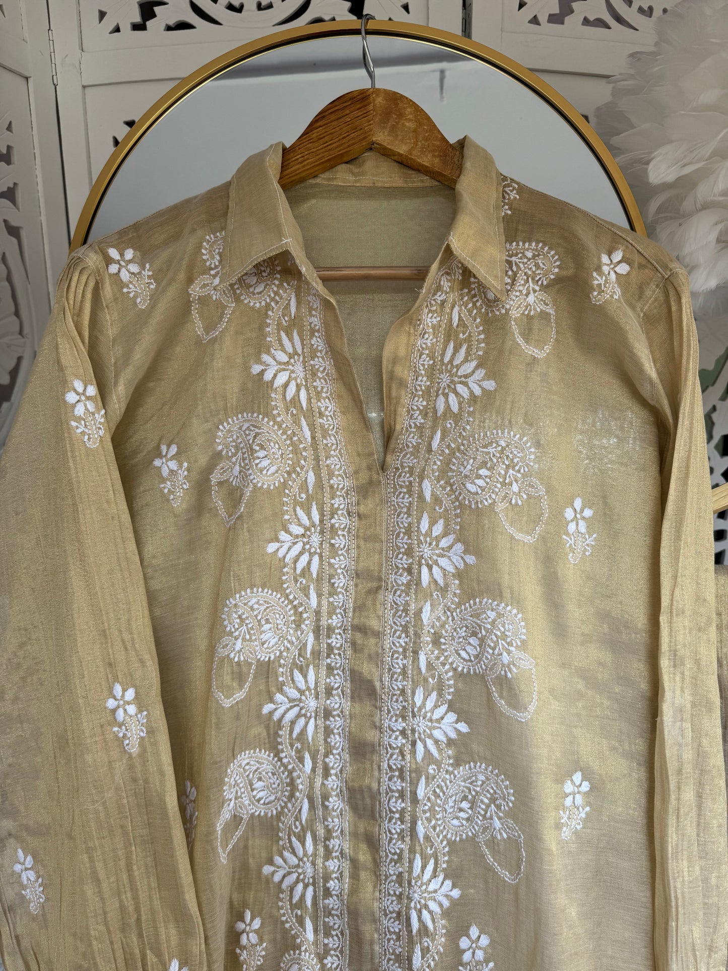 INARA CHIKANKARI TISSUE CO-ORD SET