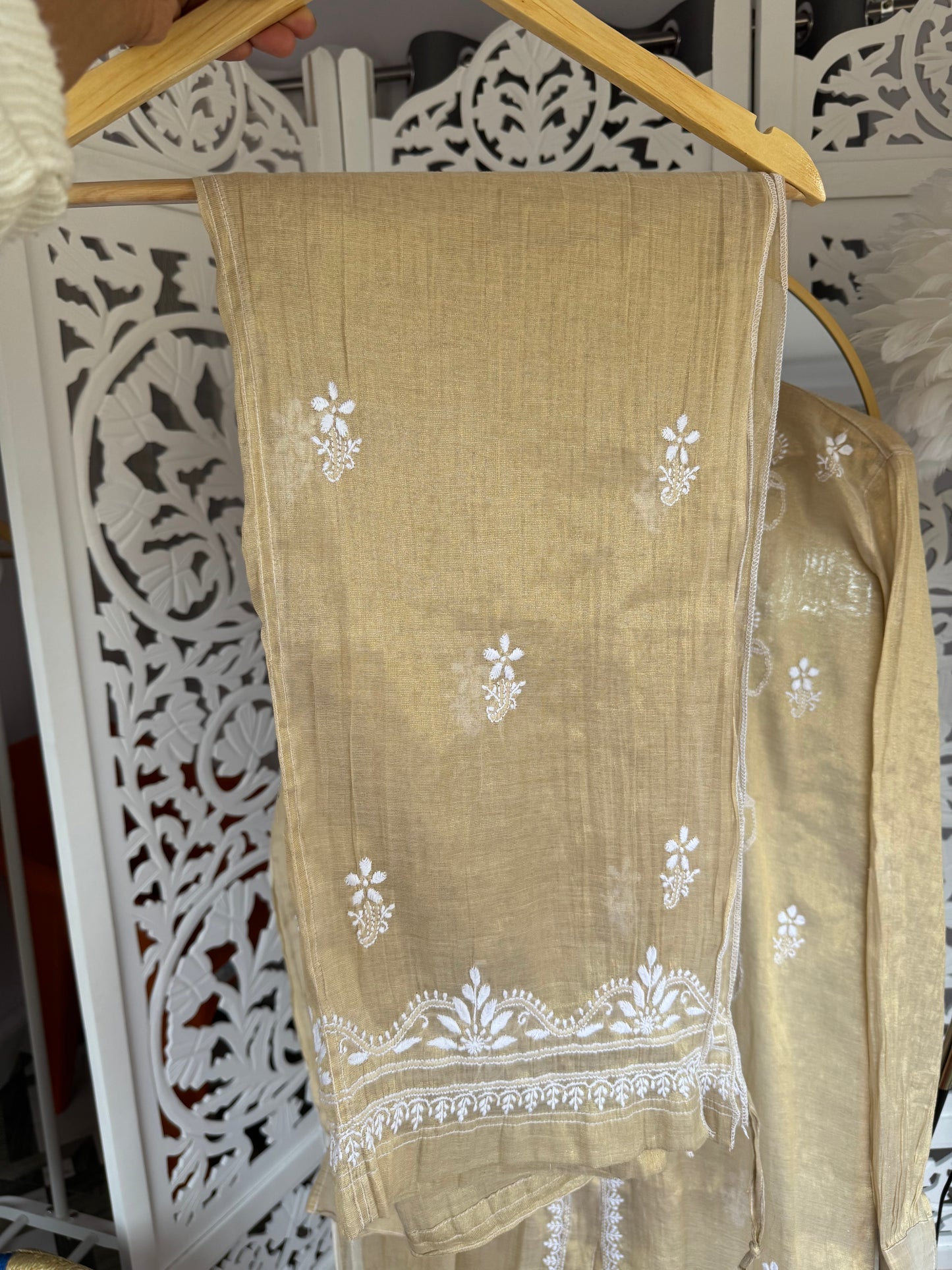 INARA CHIKANKARI TISSUE CO-ORD SET
