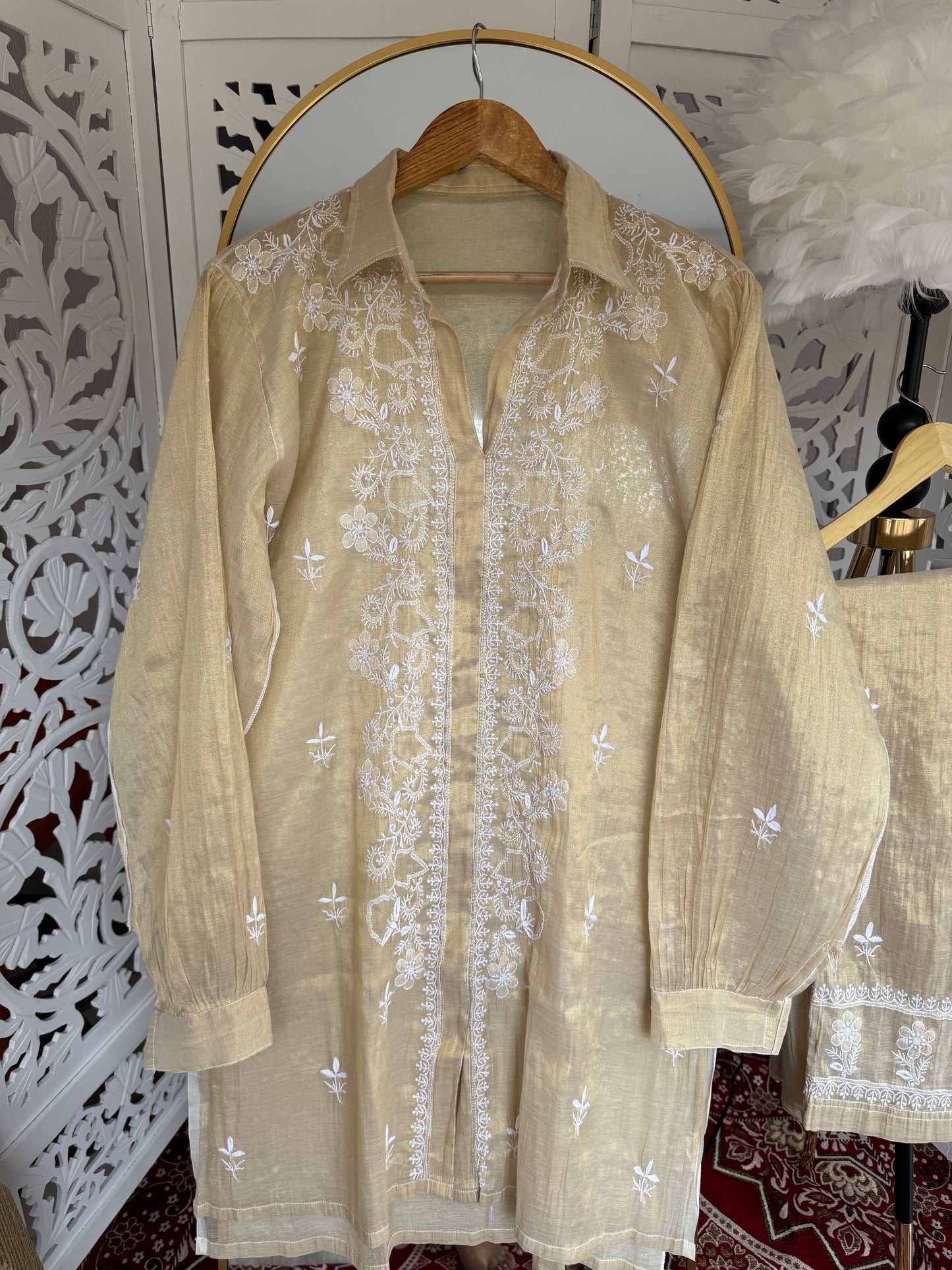 INARA CHIKANKARI TISSUE CO-ORD SET