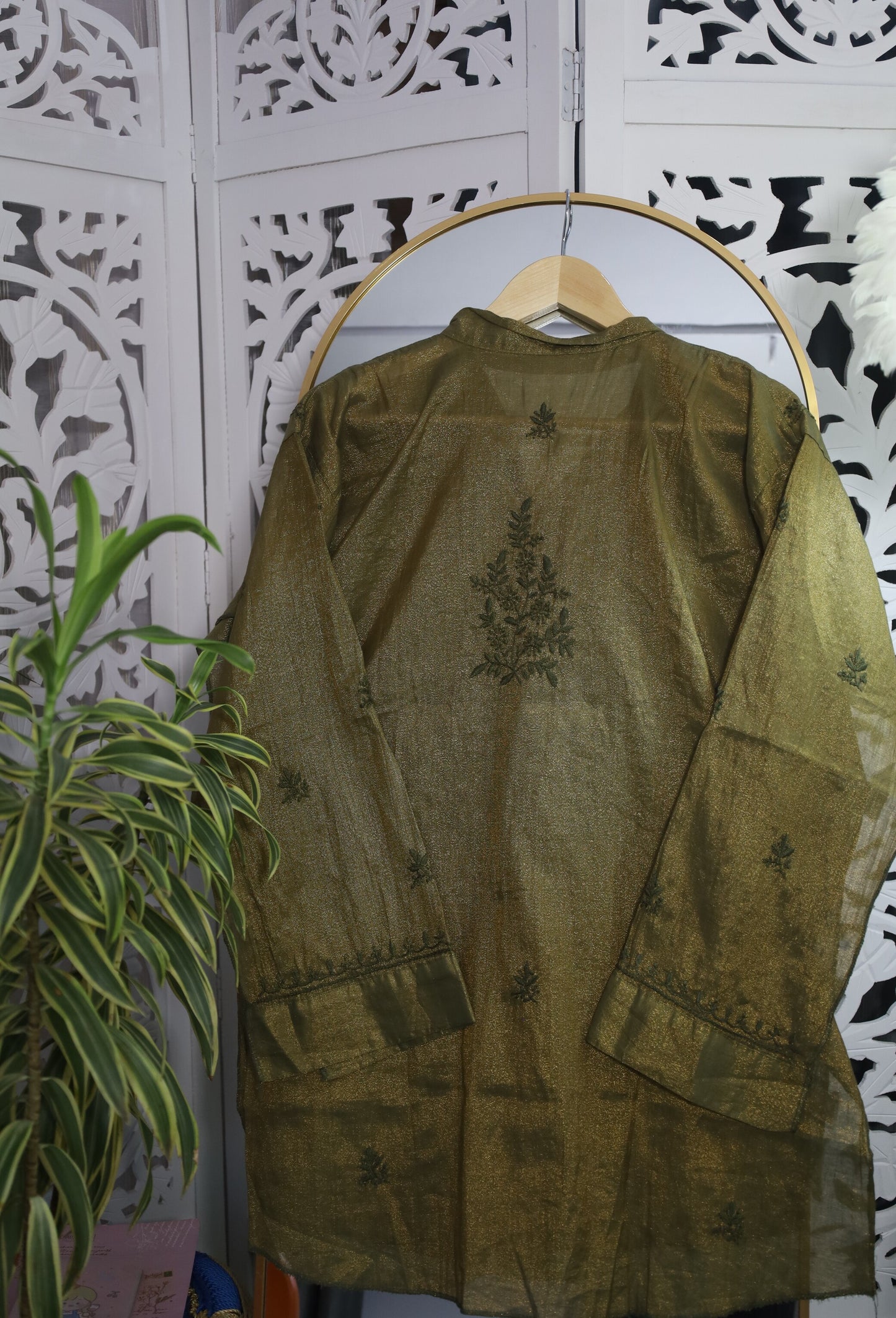 TISSUE CHIKANKARI SHIRT