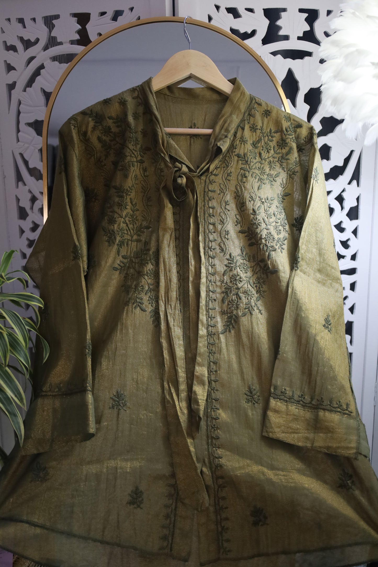 TISSUE CHIKANKARI SHIRT