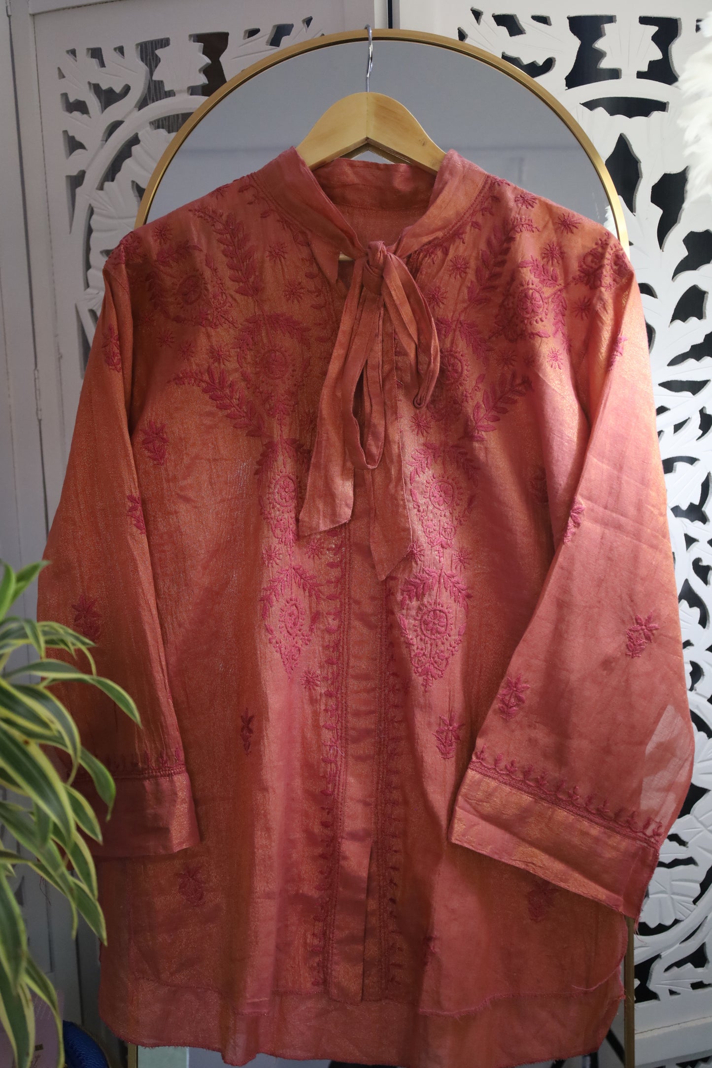 TISSUE CHIKANKARI SHIRT