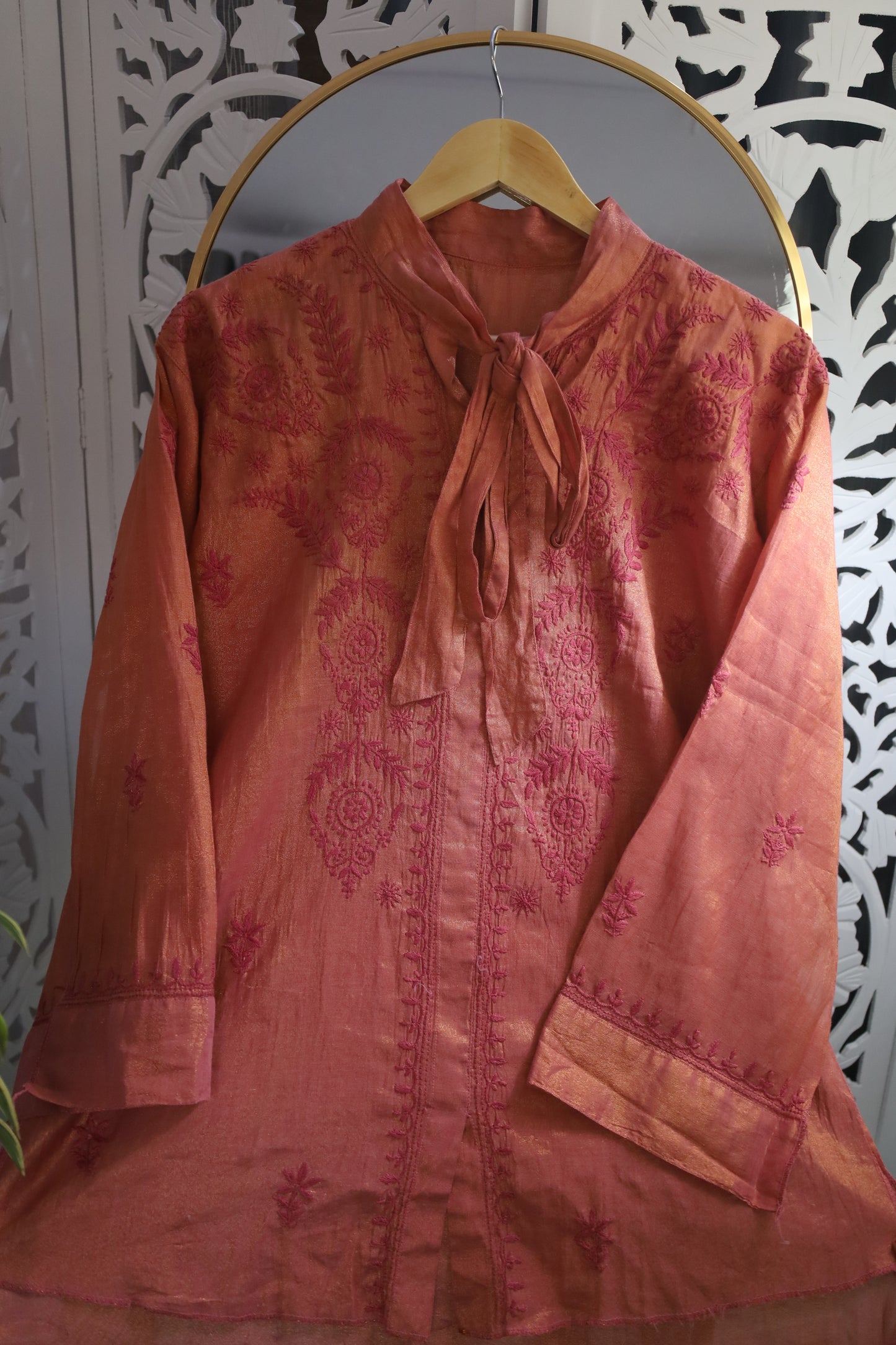 TISSUE CHIKANKARI SHIRT