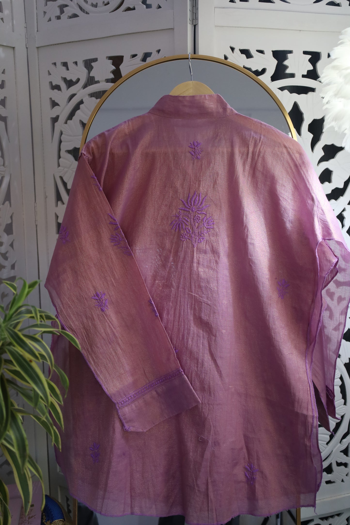 TISSUE CHIKANKARI SHIRT