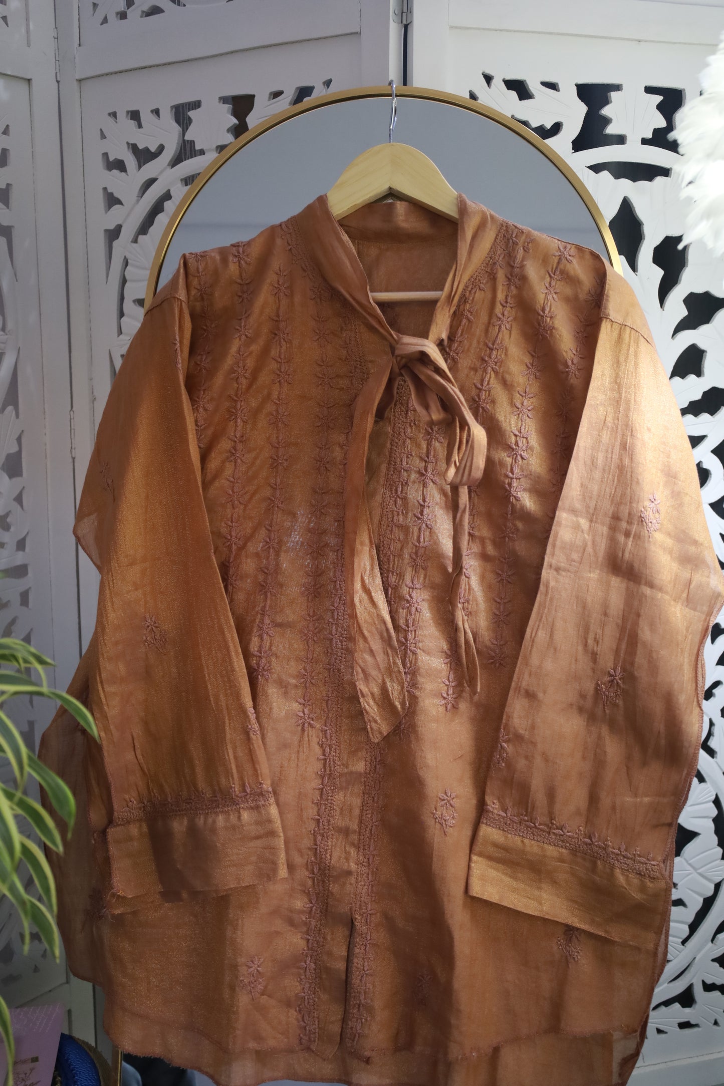 TISSUE CHIKANKARI SHIRT