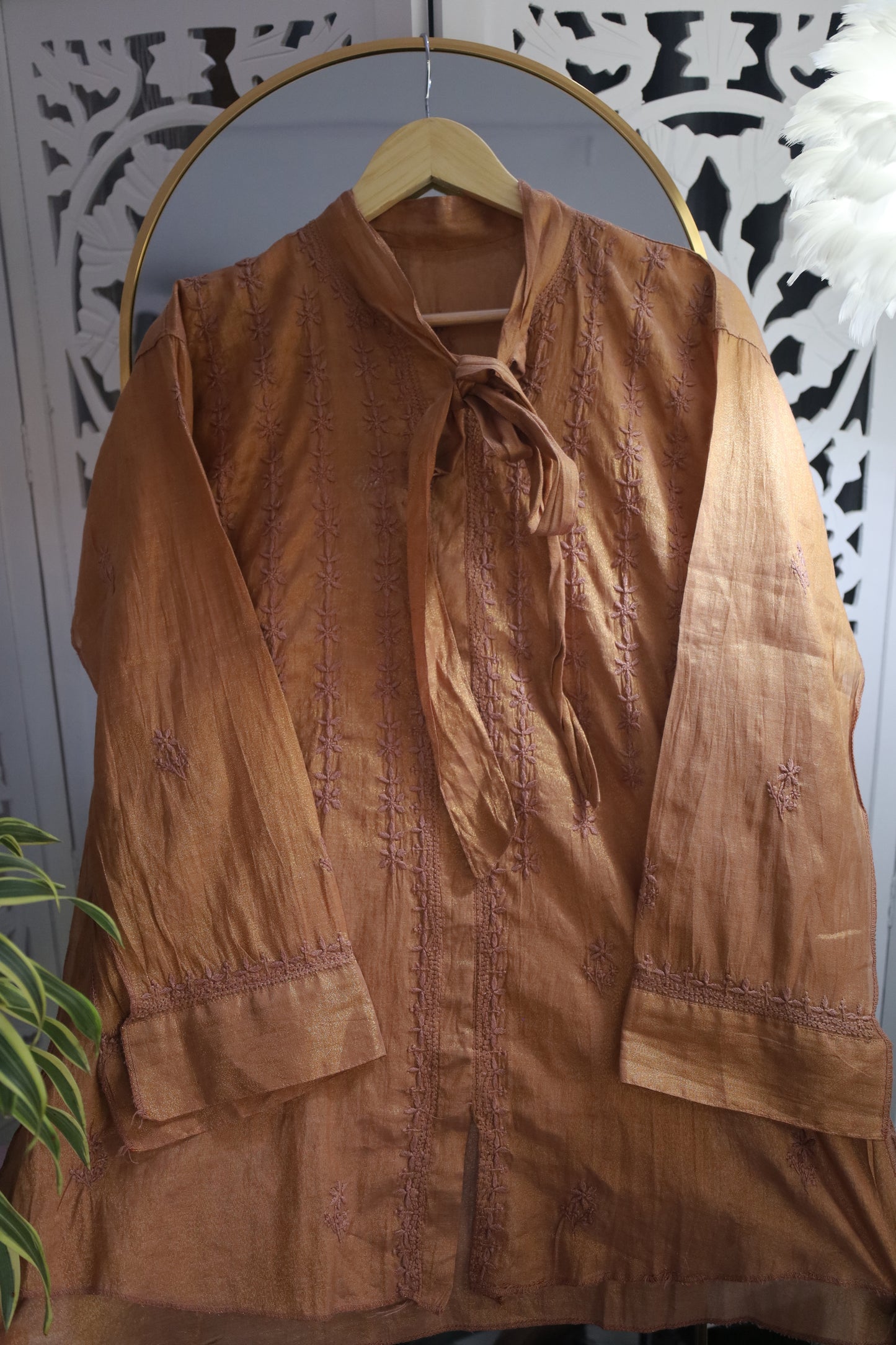 TISSUE CHIKANKARI SHIRT