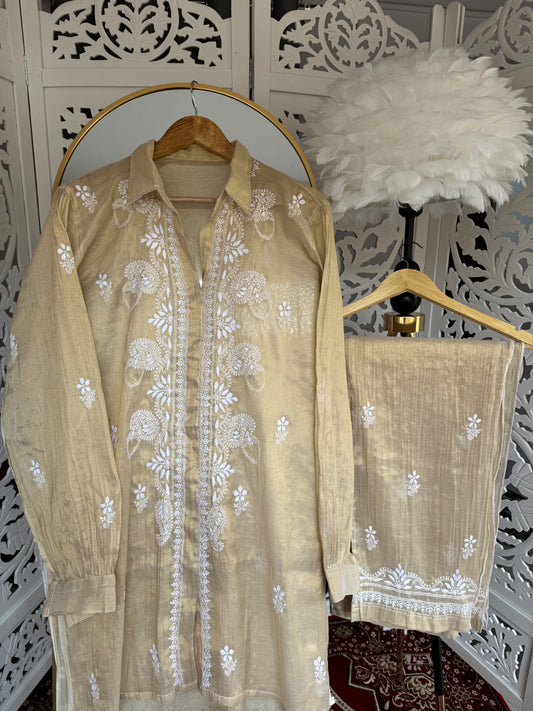 INARA CHIKANKARI TISSUE CO-ORD SET