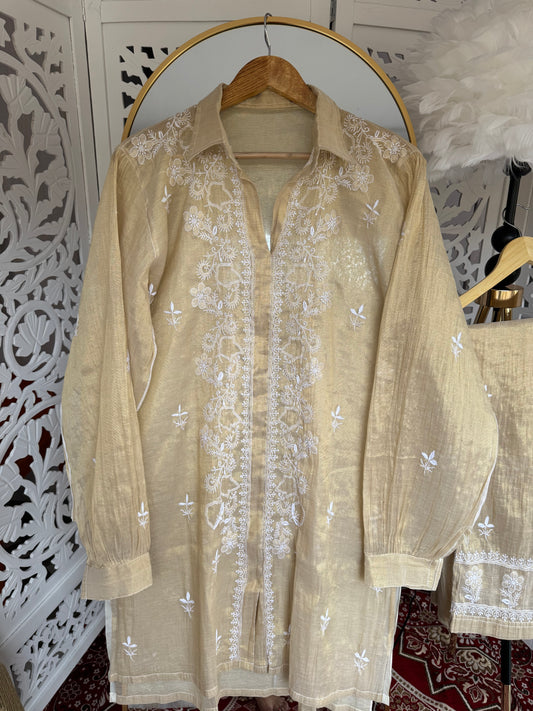 INARA CHIKANKARI TISSUE CO-ORD SET
