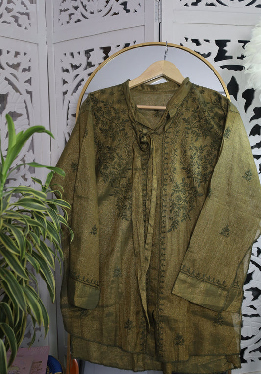 TISSUE CHIKANKARI SHIRT