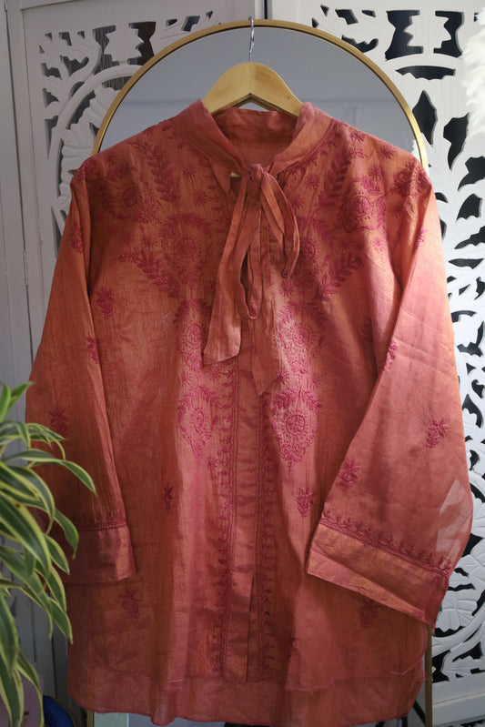 TISSUE CHIKANKARI SHIRT