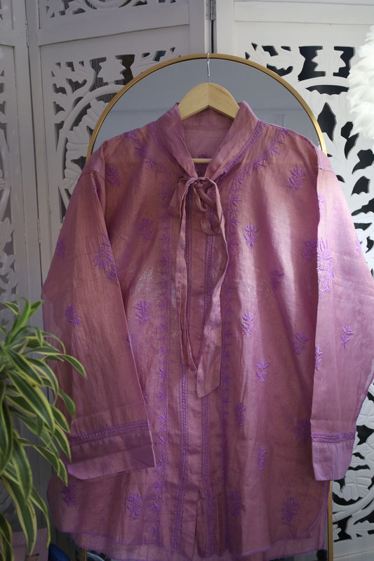TISSUE CHIKANKARI SHIRT