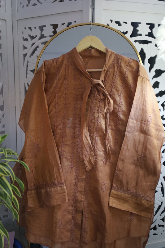TISSUE CHIKANKARI SHIRT